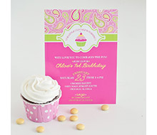 Cupcakes and Paisley Printable Birthday Party Invitation